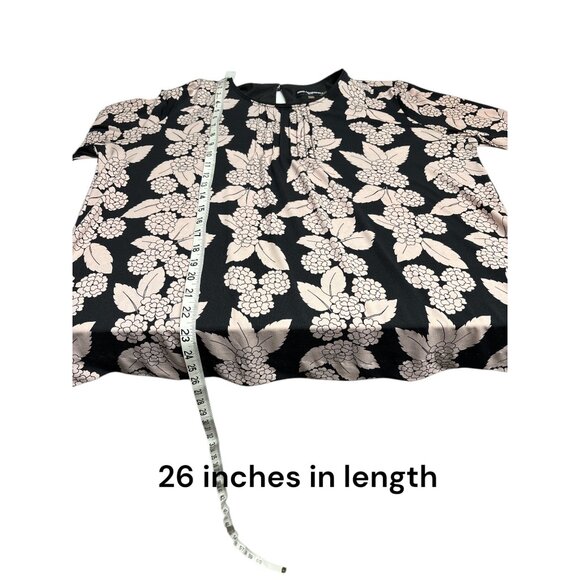 Karl Lagerfeld Paris Womens Long Sleeve Floral Blouse Black & Pink Size L - Picture 10 of 10